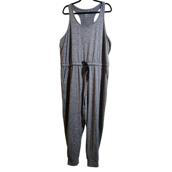 Gap Fit Brushed Tech Jersey Gray Tank Top Sleeveless Jumpsuit Plus XXL Stretchy - Picture 4 of 16